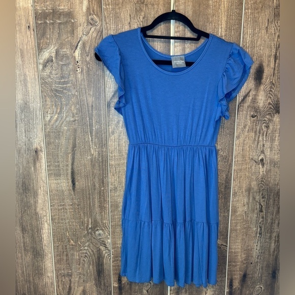 Olivia Rae T-Shirt Dress Flutter Sleeve Stretch Scoop Neck Blue Women's Size S - Picture 1 of 6